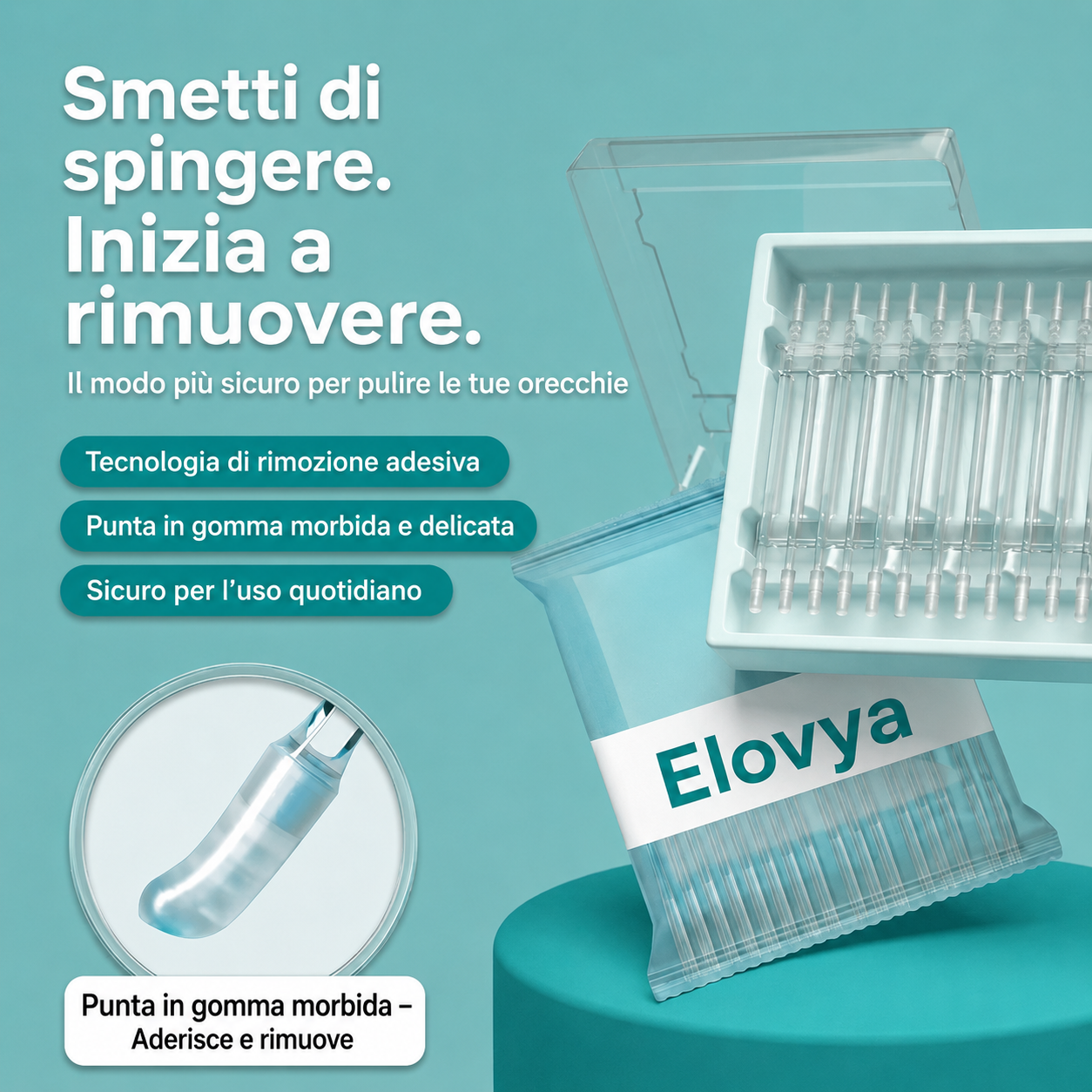 Pulitore auricolare adesivo