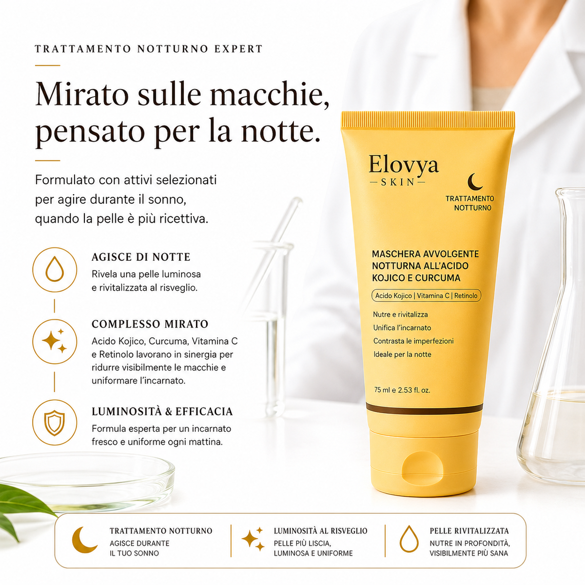 Maschera notte illuminante – Incarnato uniforme