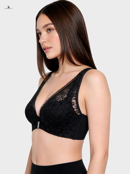 Reggiseno Fiora in pizzo senza ferretto con chiusura frontale