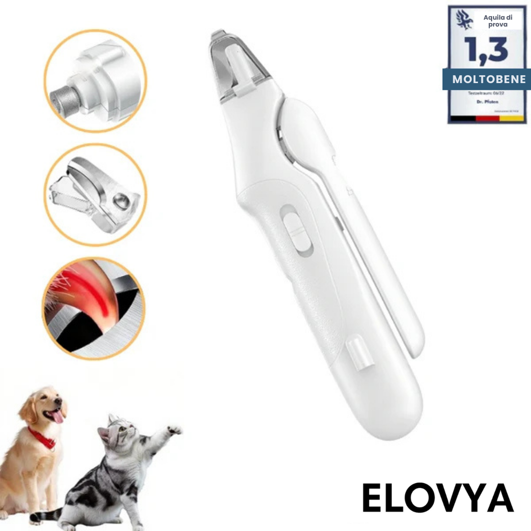 Il tagliaunghie LED 2-in-1 per una cura delle zampe sicura e senza stress