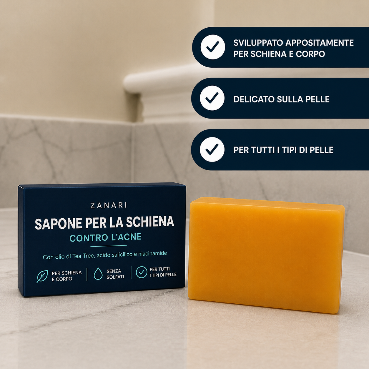 Sapone Zanari per la schiena contro l’acne