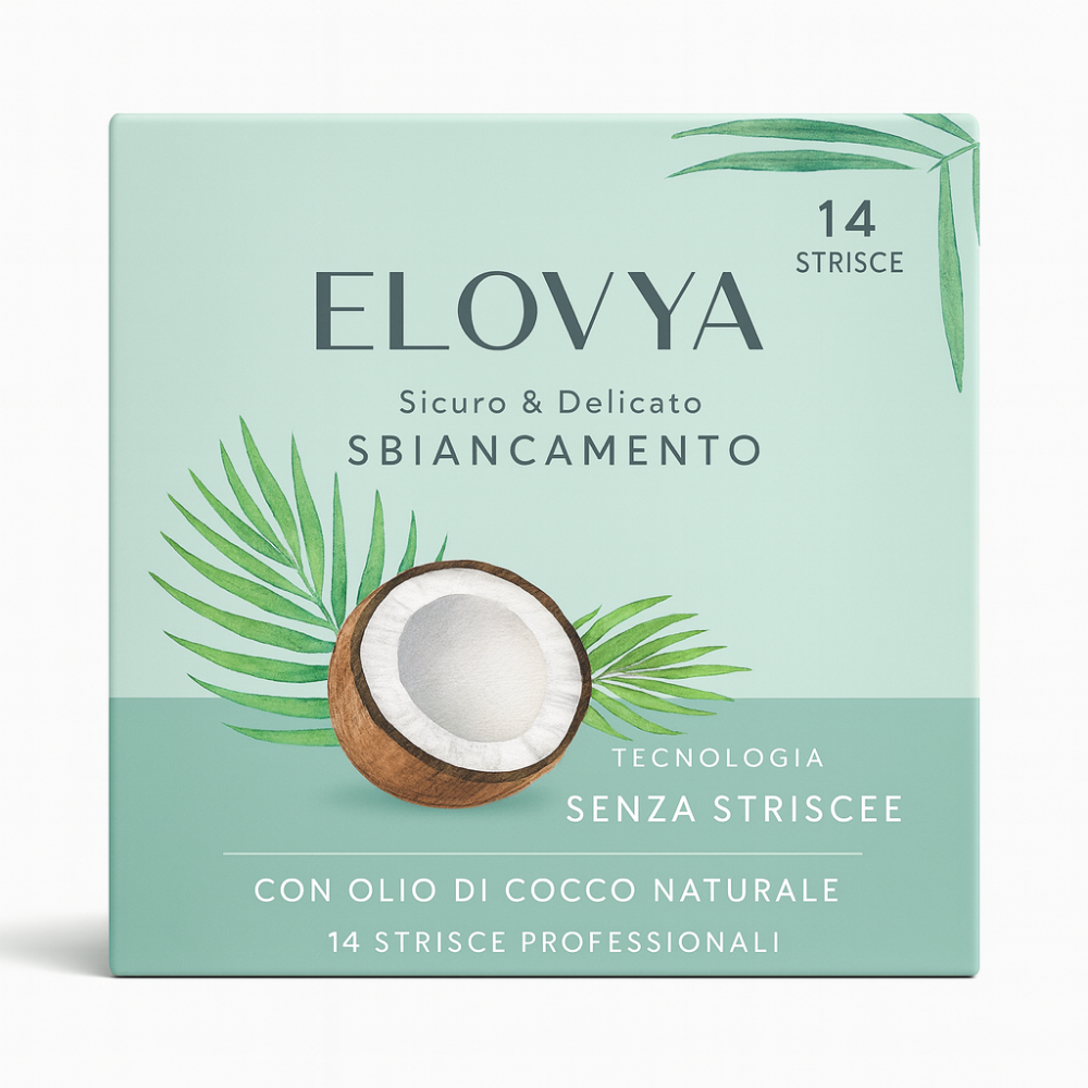 Strisce Sbiancanti Naturali Elovya – All’Olio di Cocco, Senza Dolore, Risultati in 7 Giorni