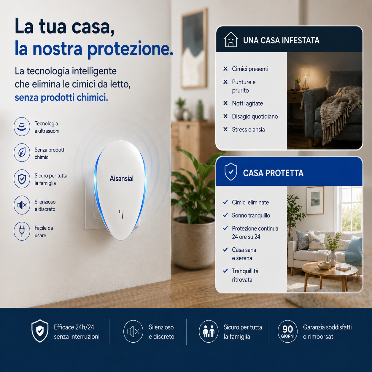 Elimina le cimici dei letti in 7 giorni, senza prodotti chimici.