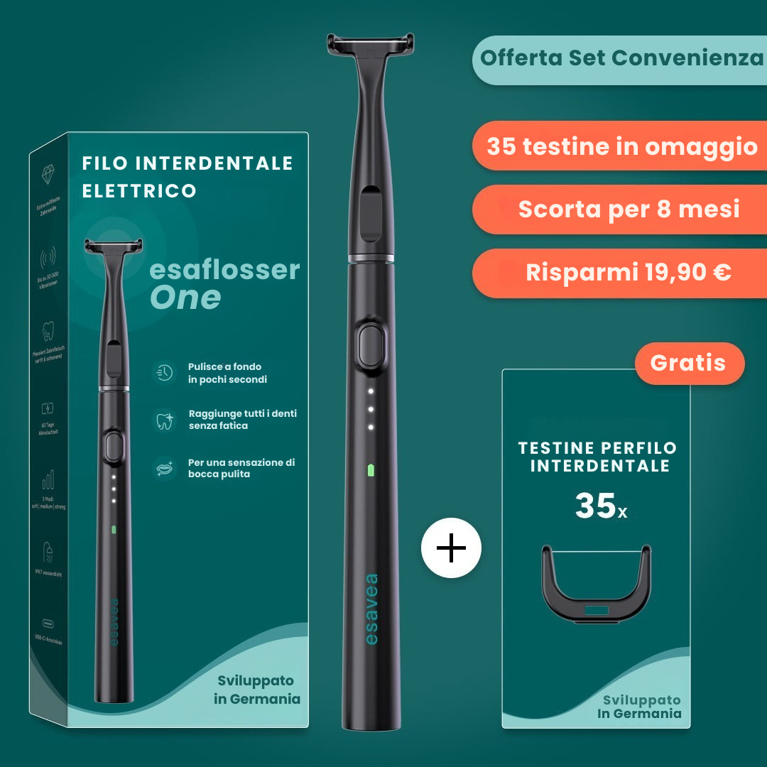 Set Convenienza Filo Interdentale Elettrico incl. 35 testine