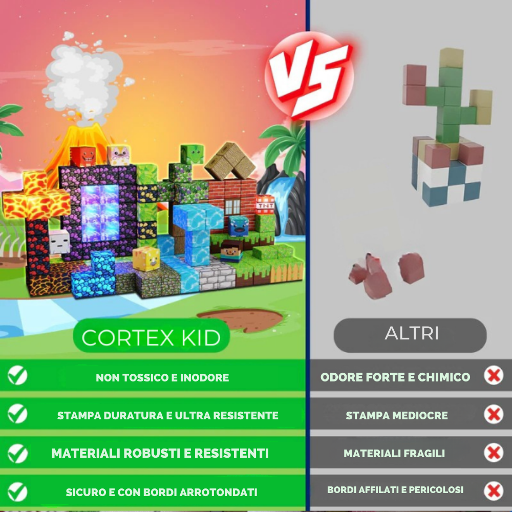 E se tuo figlio costruisse il SUO mondo pixelato... senza schermo? 🎮✨