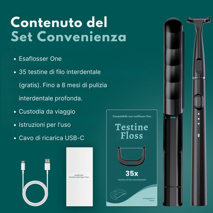 Set Convenienza Filo Interdentale Elettrico incl. 35 testine