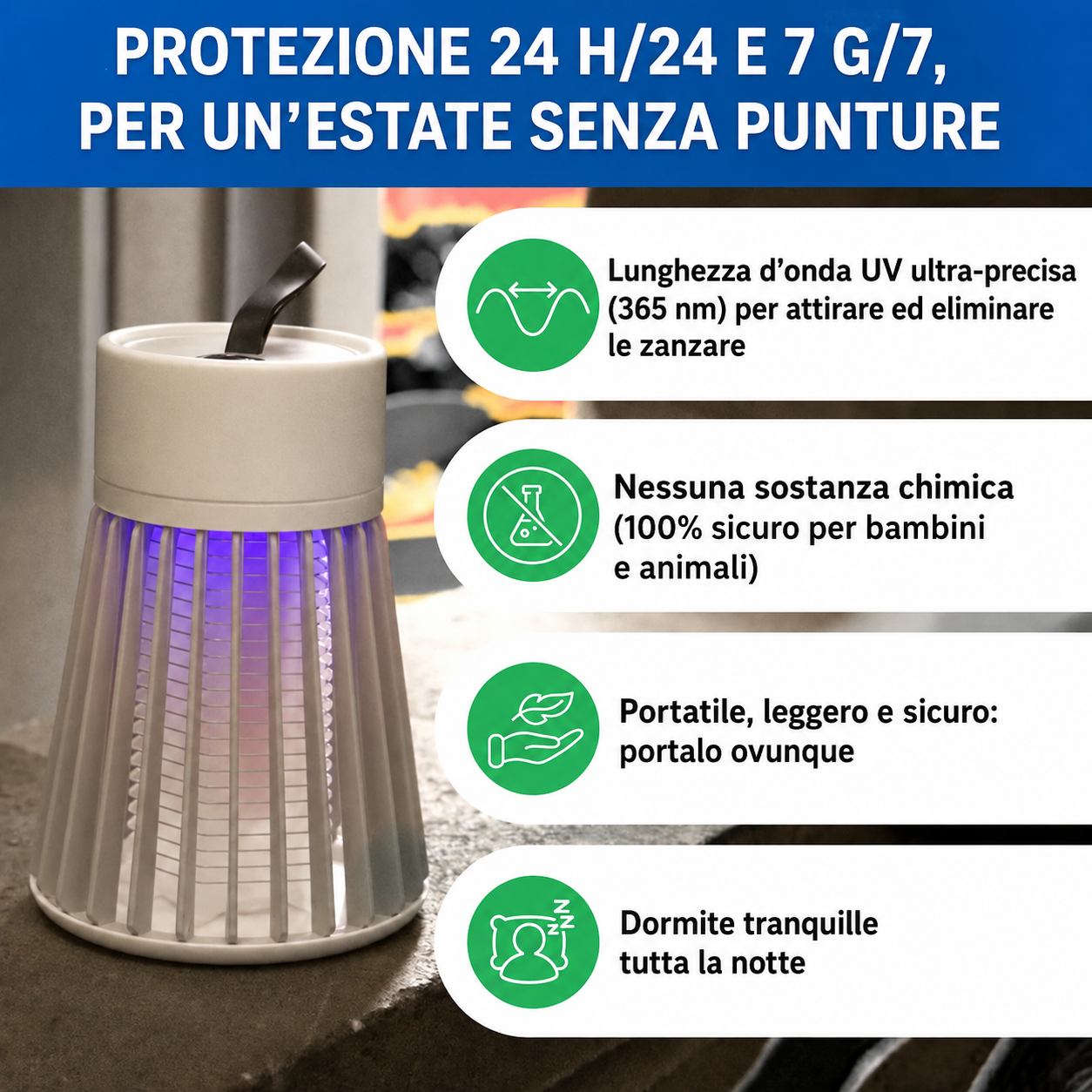 Lampada LED antizanzare – Dì addio alle zanzare