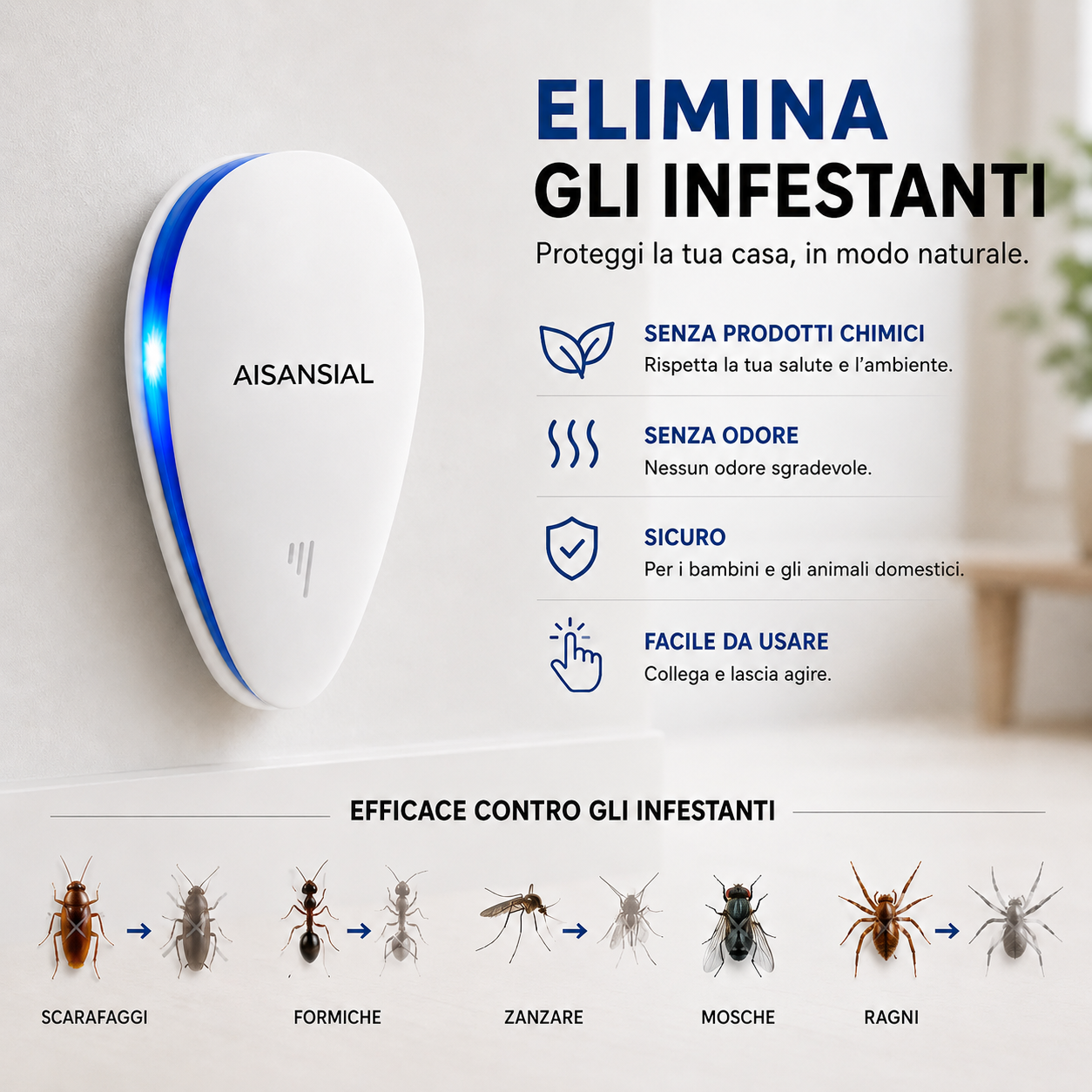 Elimina le cimici dei letti in 7 giorni, senza prodotti chimici.