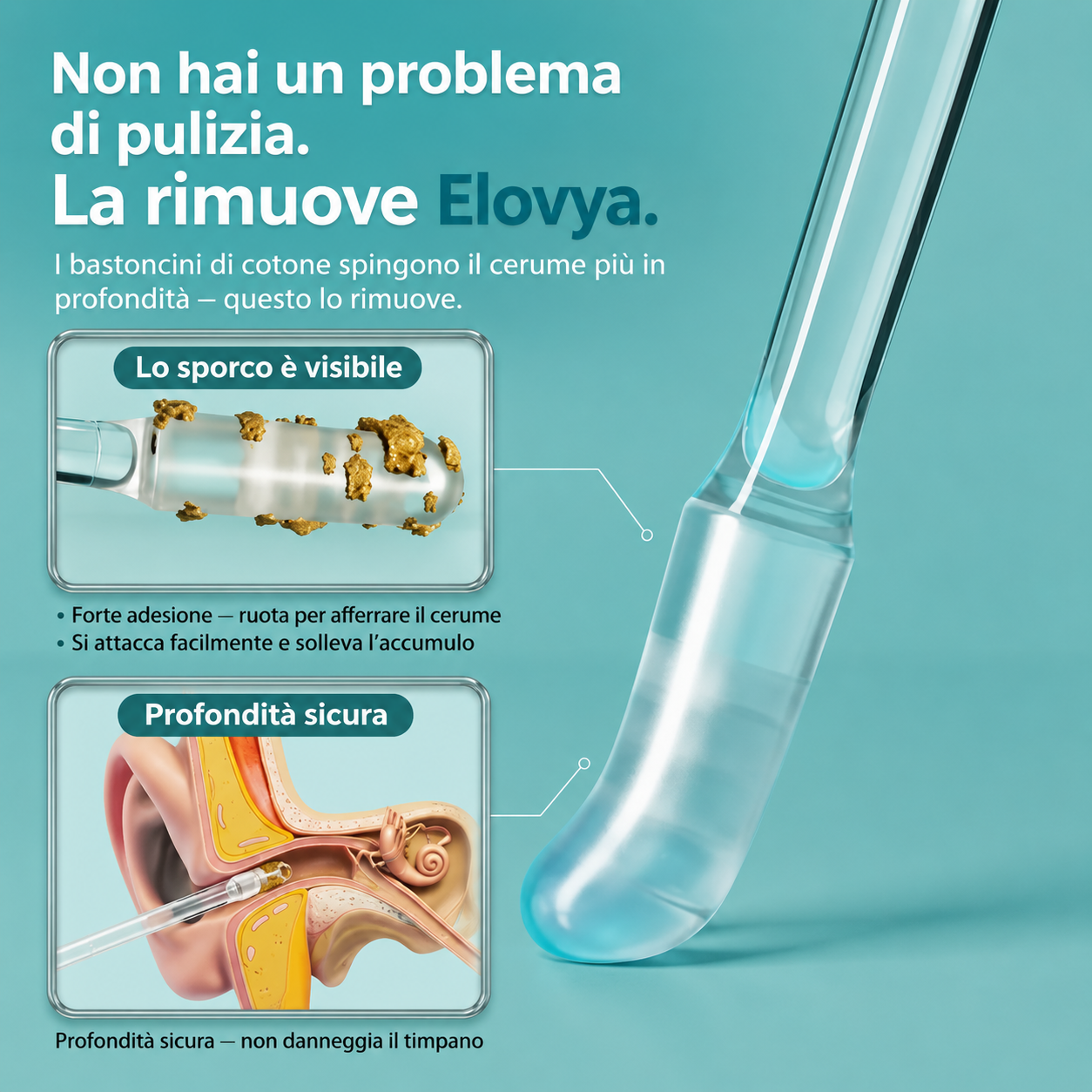 Pulitore auricolare adesivo