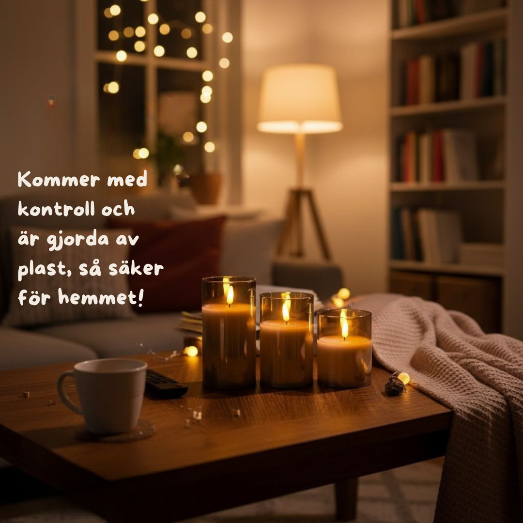 Flamerick-blokkikynttilät – Kaukosäätimellä ja ajastimella. 2 VUODEN TAKUU