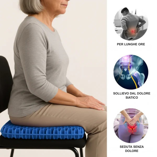 Cuscino Gel Ergonomico per Seduta Comoda e Sollievo Immediato