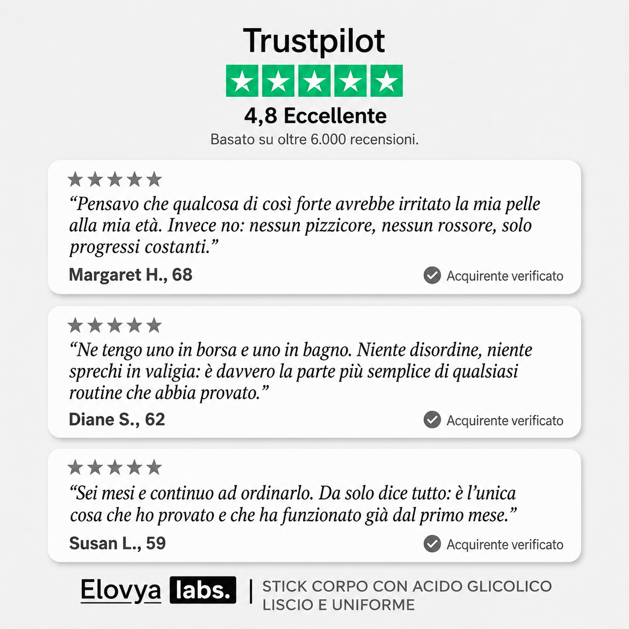 Elovya Stick corpo all’acido glicolico