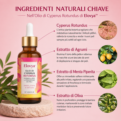 Formula all’olio di Cyperus Rotundus per ridurre la ricrescita dei peli