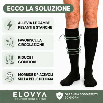 Elovya Calze a Compressione con Zip