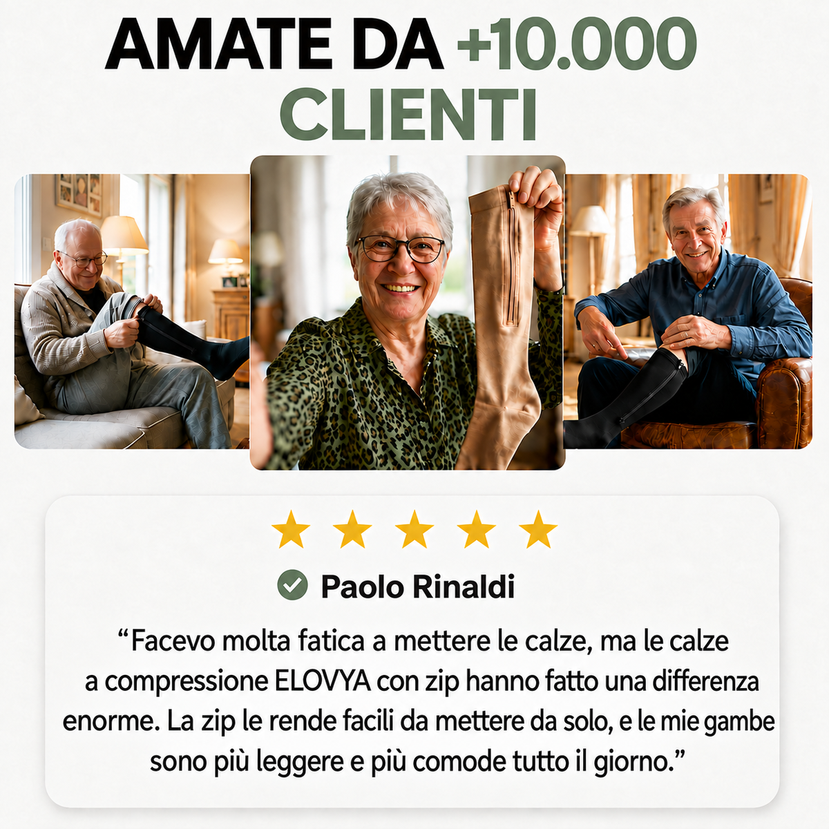 Elovya Calze a Compressione con Zip
