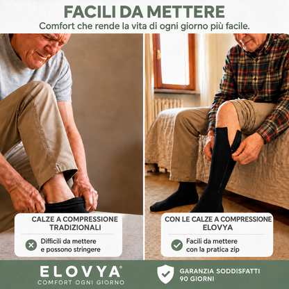 Elovya Calze a Compressione con Zip