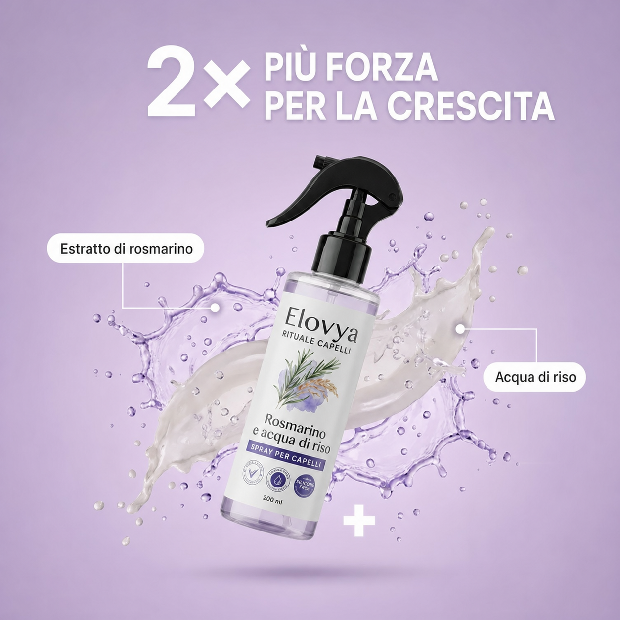Spray al rosmarino e acqua di riso