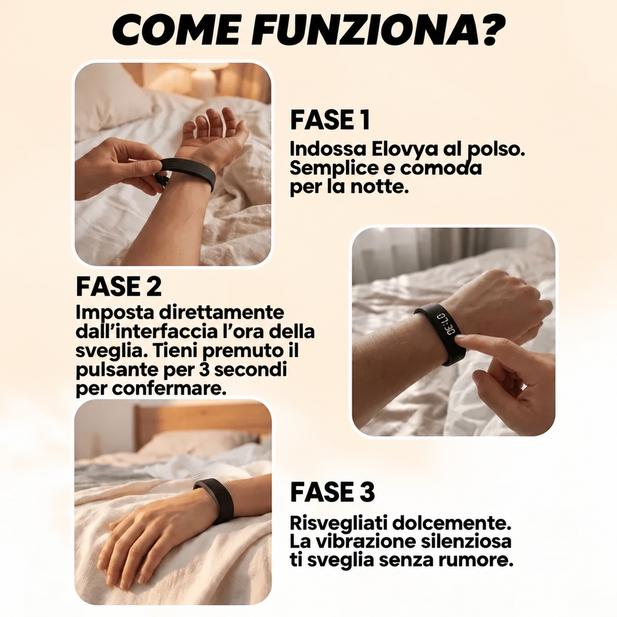Elovya™ – La sveglia vibrante da polso