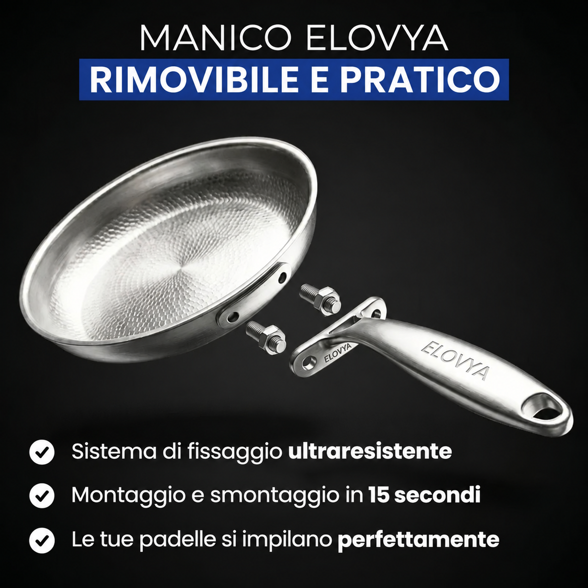 Padella Elovya in titanio al 100% per una cucina senza sostanze tossiche