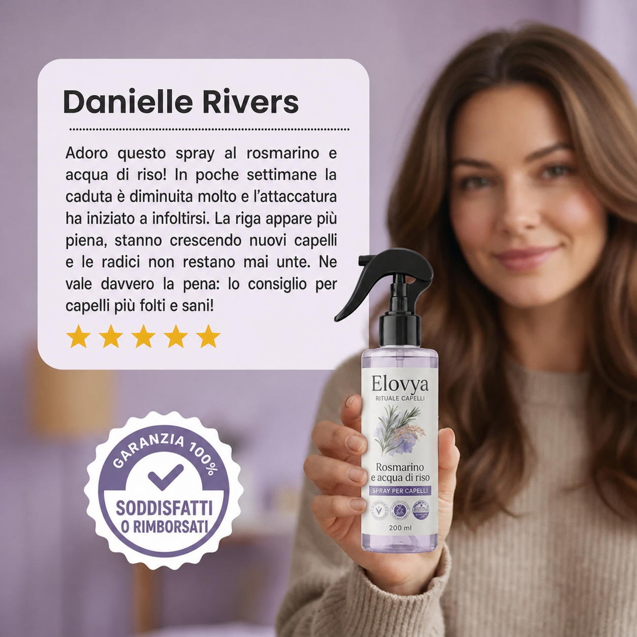 Spray al rosmarino e acqua di riso