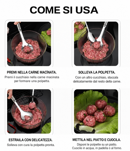 Elovya™ – Cucchiaio per polpette tutte uguali, senza sporcarsi le mani