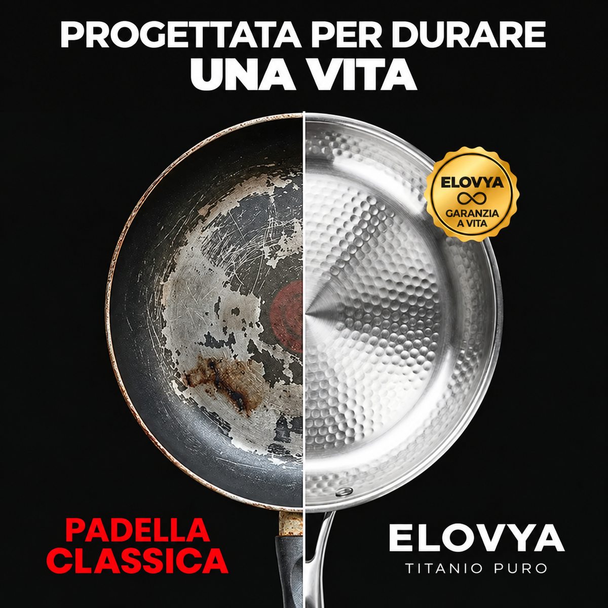 Padella Elovya in titanio al 100% per una cucina senza sostanze tossiche