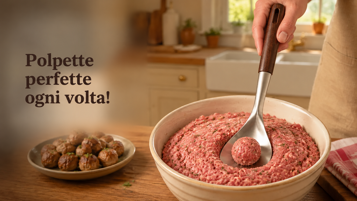 Elovya™ – Cucchiaio per polpette tutte uguali, senza sporcarsi le mani