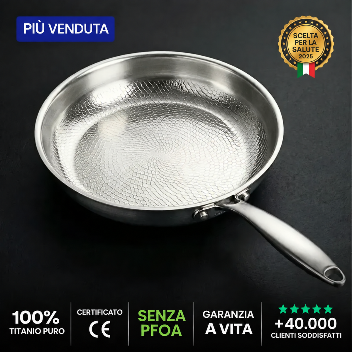 Padella Elovya in titanio al 100% per una cucina senza sostanze tossiche
