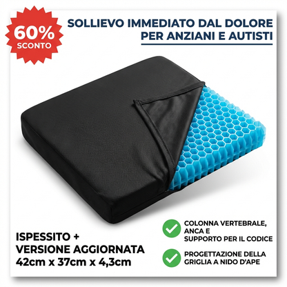 Cuscino Gel Ergonomico per Seduta Comoda e Sollievo Immediato