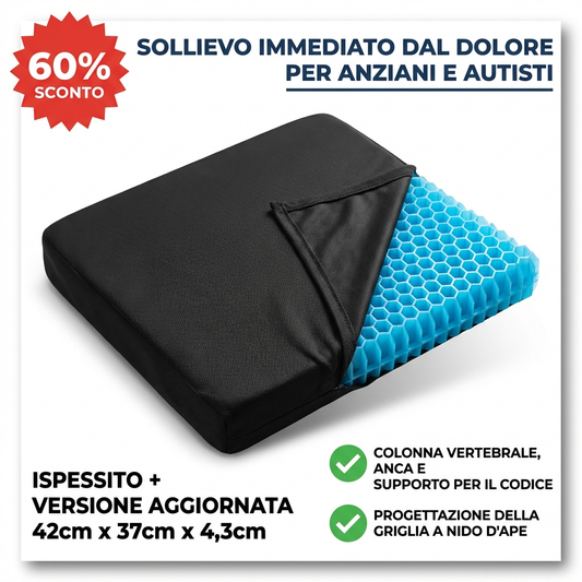 Cuscino Gel Ergonomico per Seduta Comoda e Sollievo Immediato